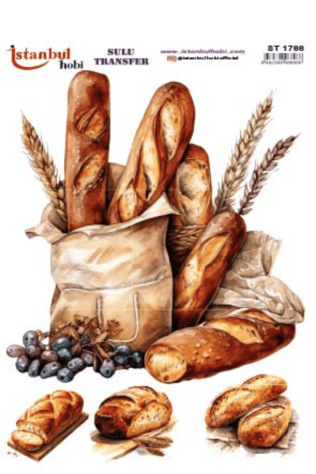Sulu Transfer Ekmek Temalı Desen Seri ST1766