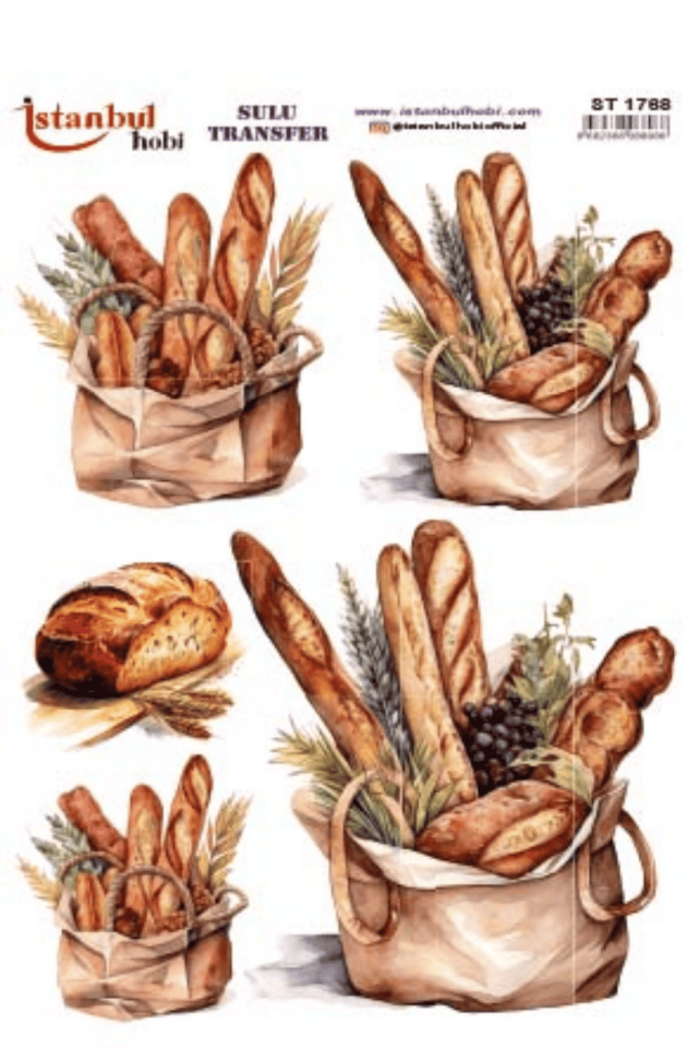 Sulu Transfer Ekmek Temalı Desen Seri ST1768