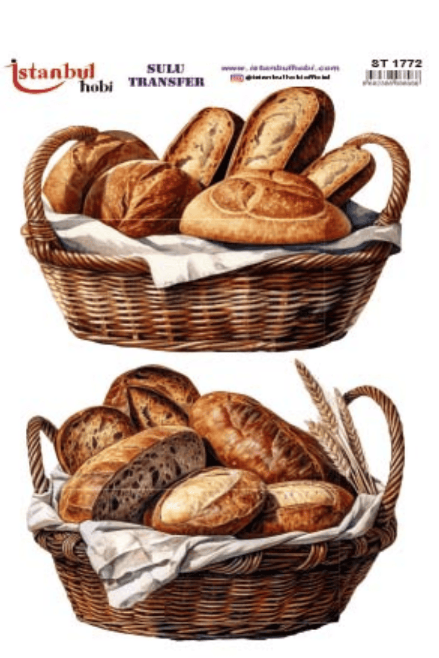 Sulu Transfer Ekmek Temalı Desen Seri ST1772