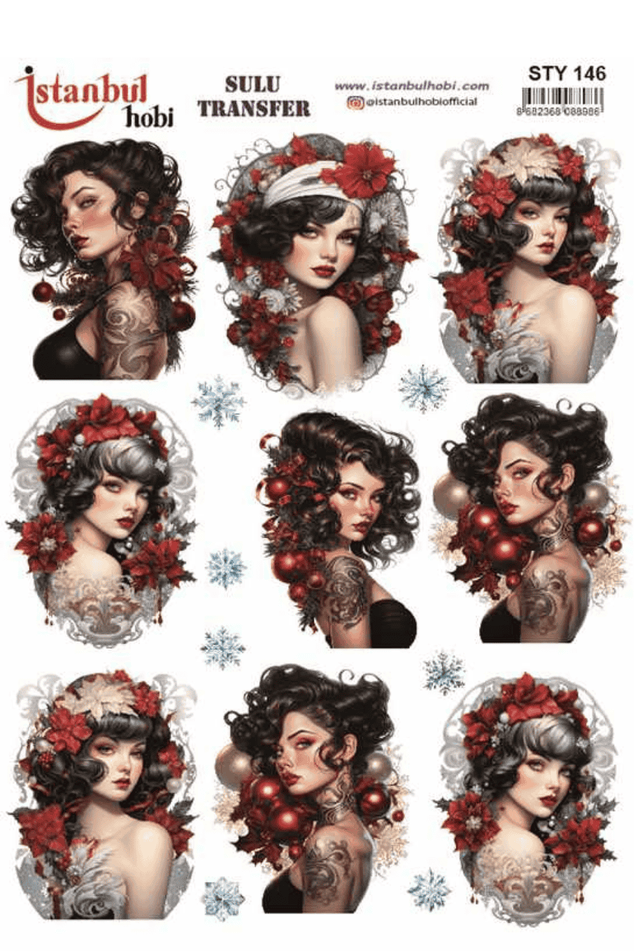 Sulu Transfer Yılbaşı Desen Seri STY146