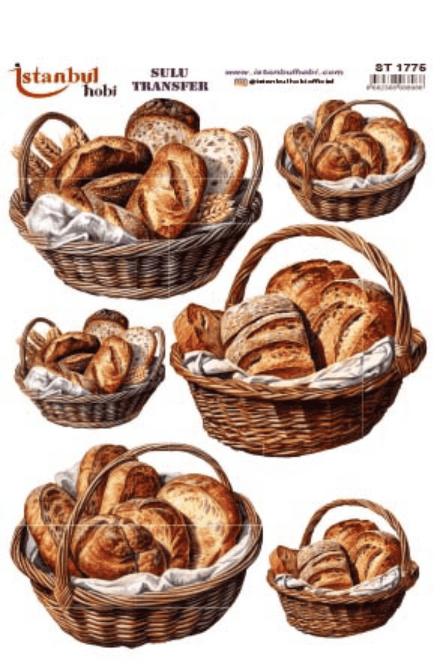 Sulu Transfer Ekmek Temalı Desen Seri ST1775