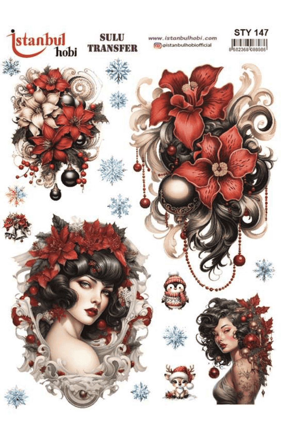Sulu Transfer Yılbaşı Desen Seri STY147