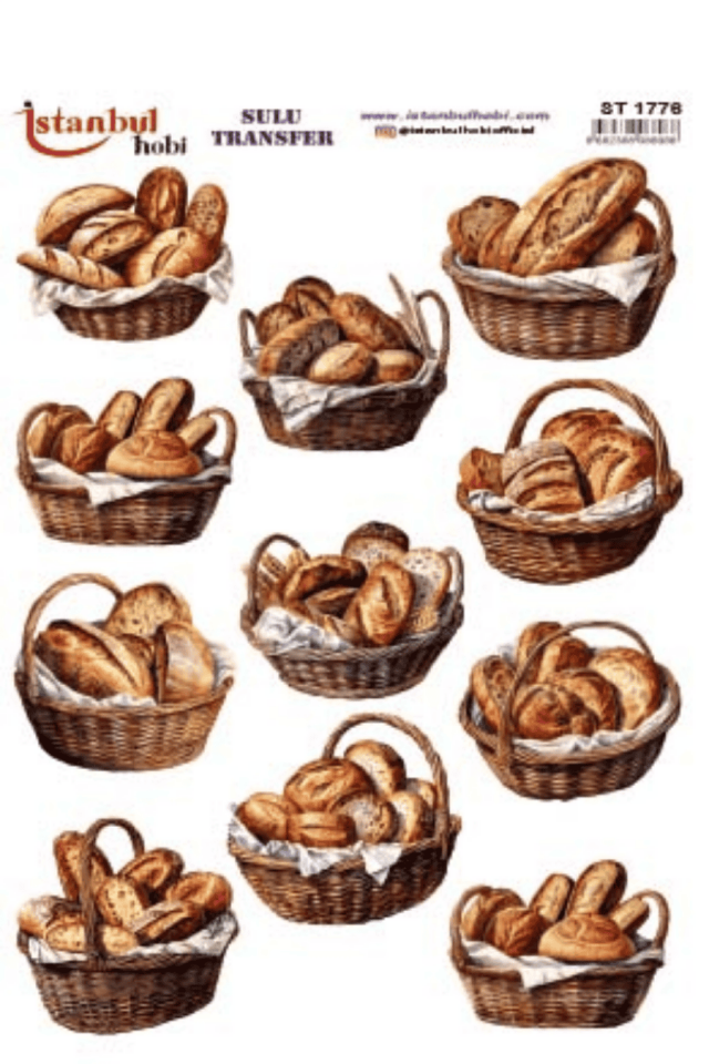 Sulu Transfer Ekmek Temalı Desen Seri ST1776