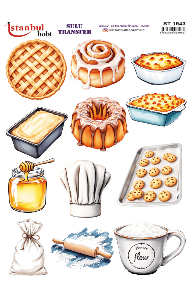 Sulu Transfer Ekmek Temalı Desen Seri ST1943