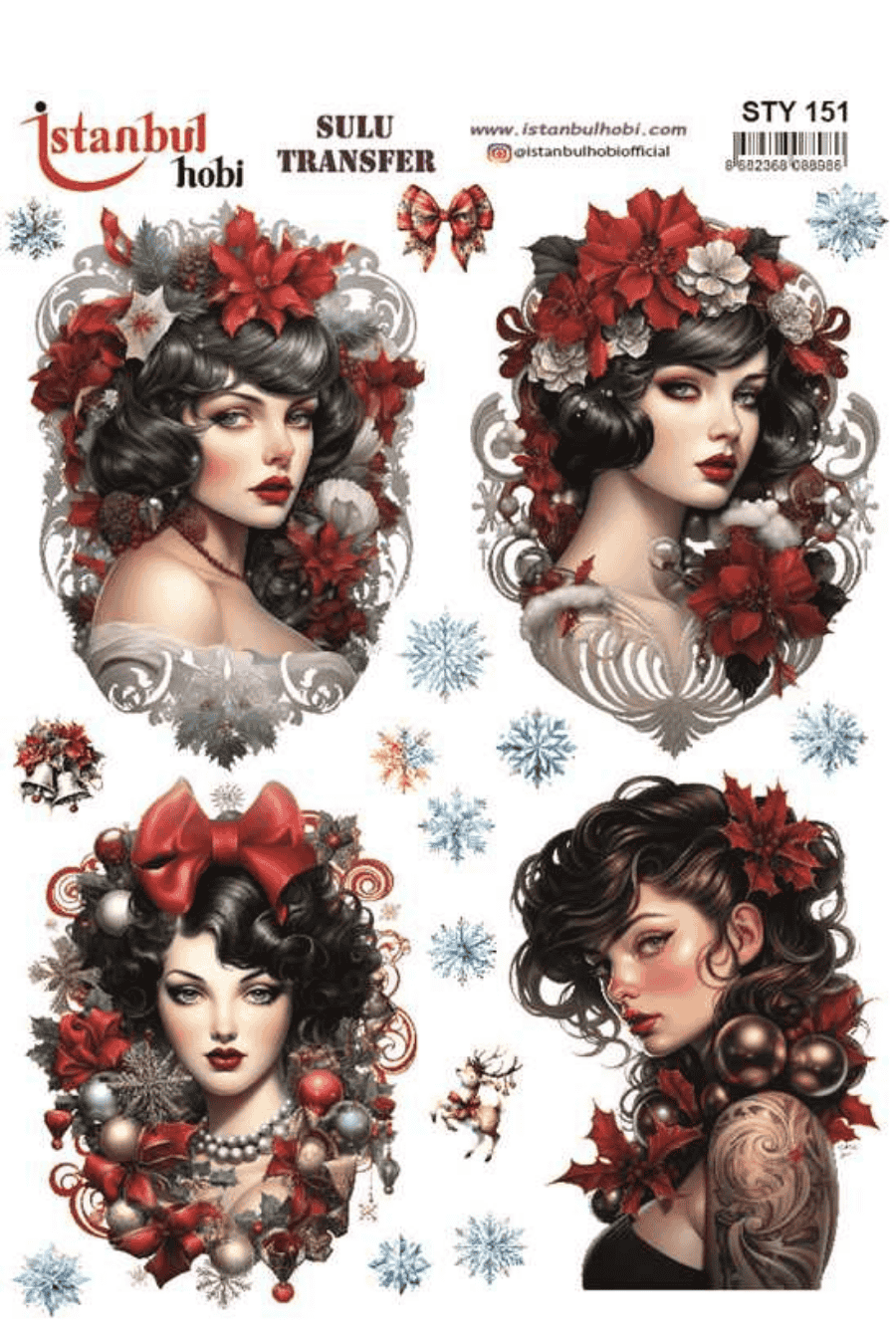 Sulu Transfer Yılbaşı Desen Seri STY151