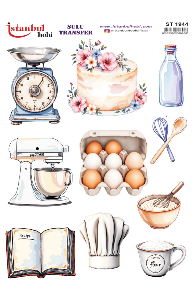 Sulu Transfer Ekmek Temalı Desen Seri ST1944