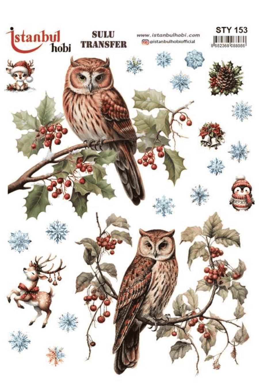 Sulu Transfer Yılbaşı Desen Seri STY153