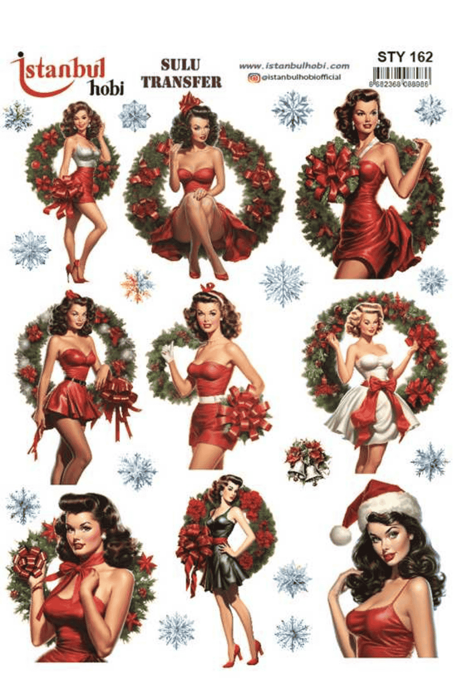 Sulu Transfer Yılbaşı Desen Seri STY162