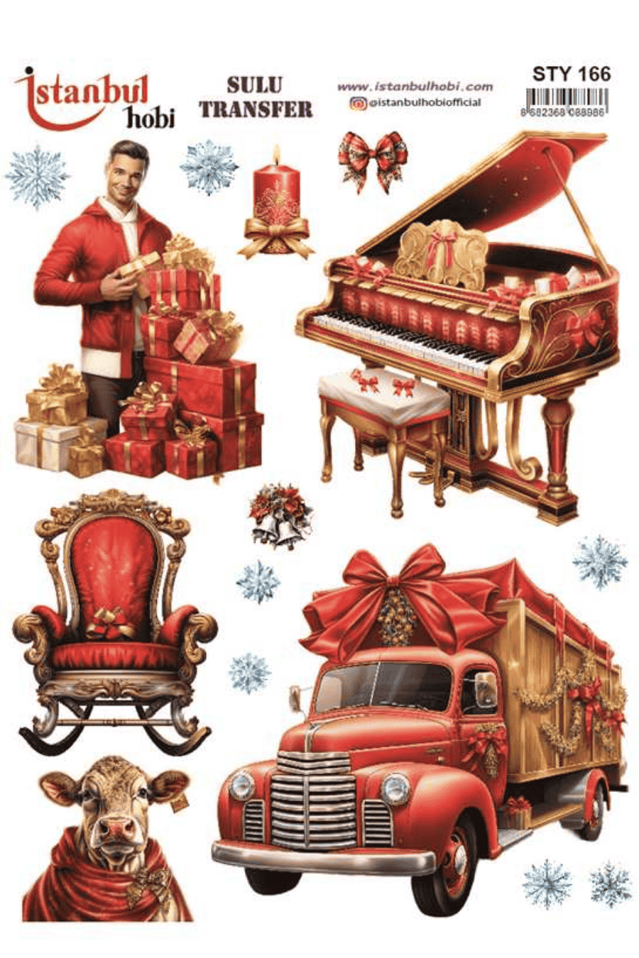 Sulu Transfer Yılbaşı Desen Seri STY166