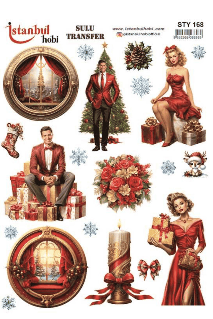 Sulu Transfer Yılbaşı Desen Seri STY168