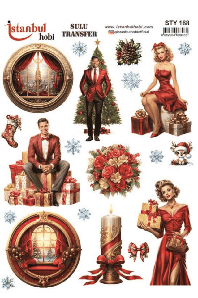 Sulu Transfer Yılbaşı Desen Seri STY168