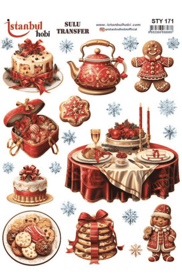 Sulu Transfer Yılbaşı Desen Seri STY171