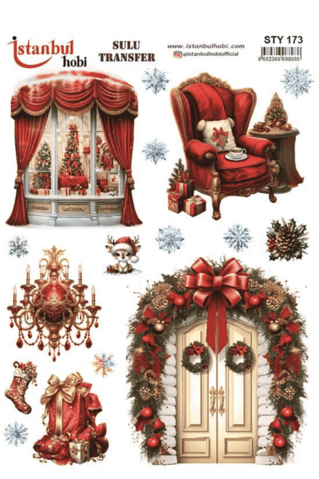 Sulu Transfer Yılbaşı Desen Seri STY173