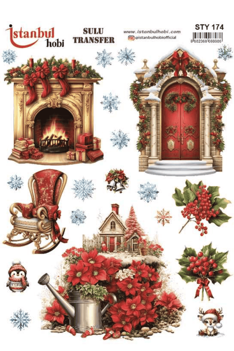 Sulu Transfer Yılbaşı Desen Seri STY174