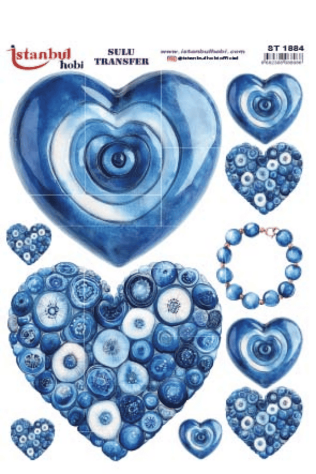 Sulu Transfer Nazar Boncuklu Desen Seri ST1884