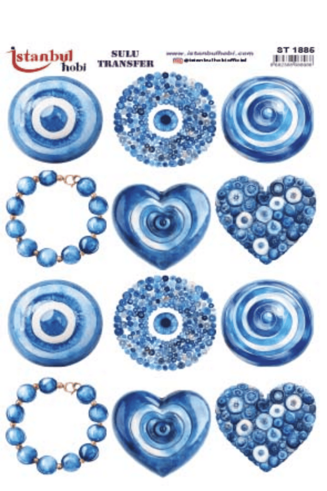 Sulu Transfer Nazar Boncuklu Desen Seri ST1885