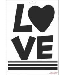 Love Yazı Model A4 Stencil Şablon AS607