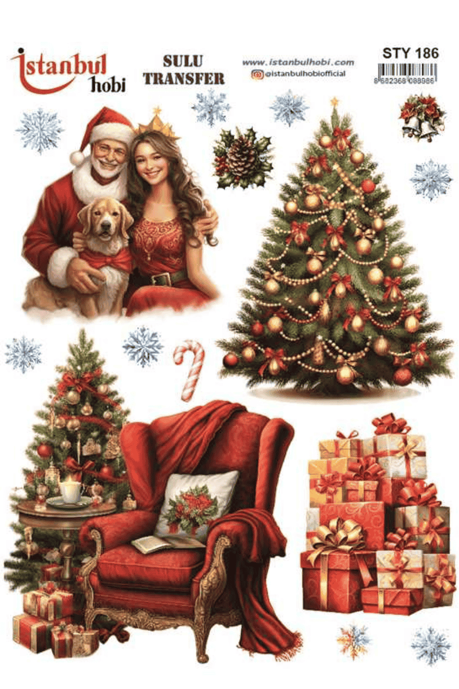 Sulu Transfer Yılbaşı Desen Seri STY186