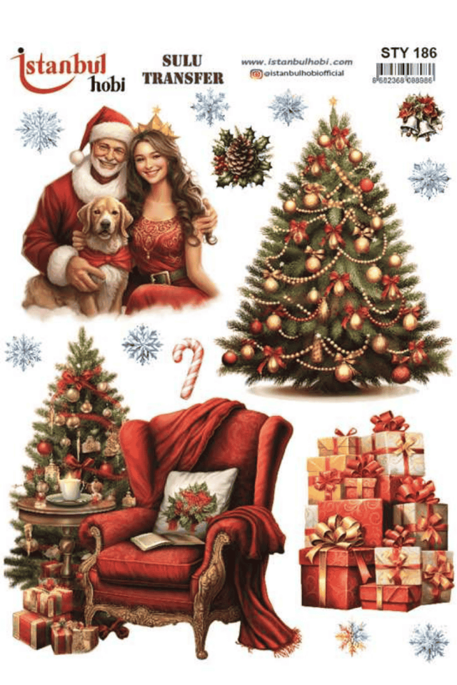 Sulu Transfer Yılbaşı Desen Seri STY186