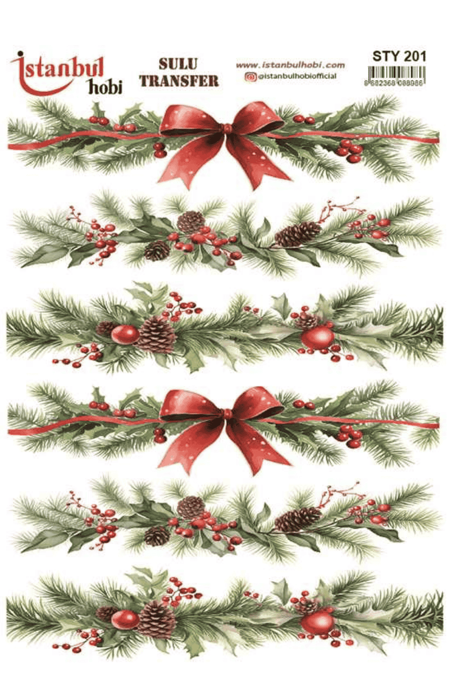 Sulu Transfer Yılbaşı Desen Seri STY201