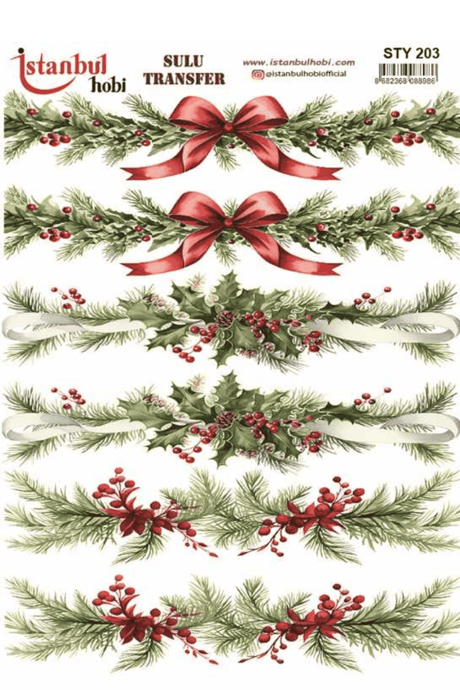 Sulu Transfer Yılbaşı Desen Seri STY203