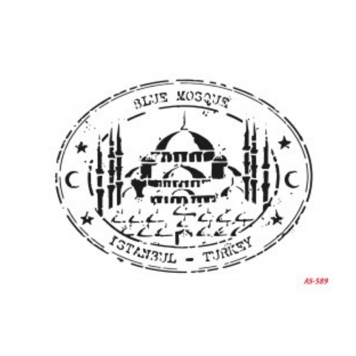 Blue Mosque Model A4 Stencil Şablon AS589