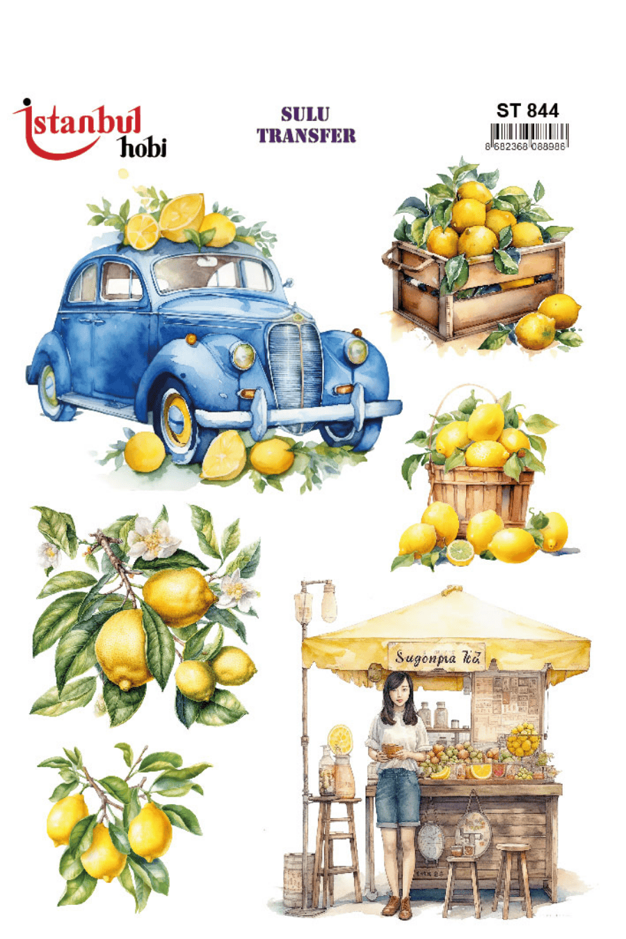 Sulu Transfer Limon Desen Seri ST844