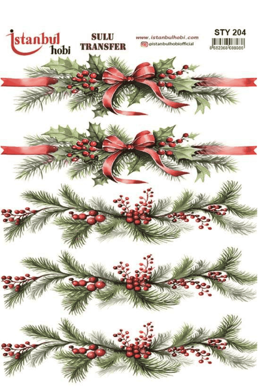 Sulu Transfer Yılbaşı Desen Seri STY204