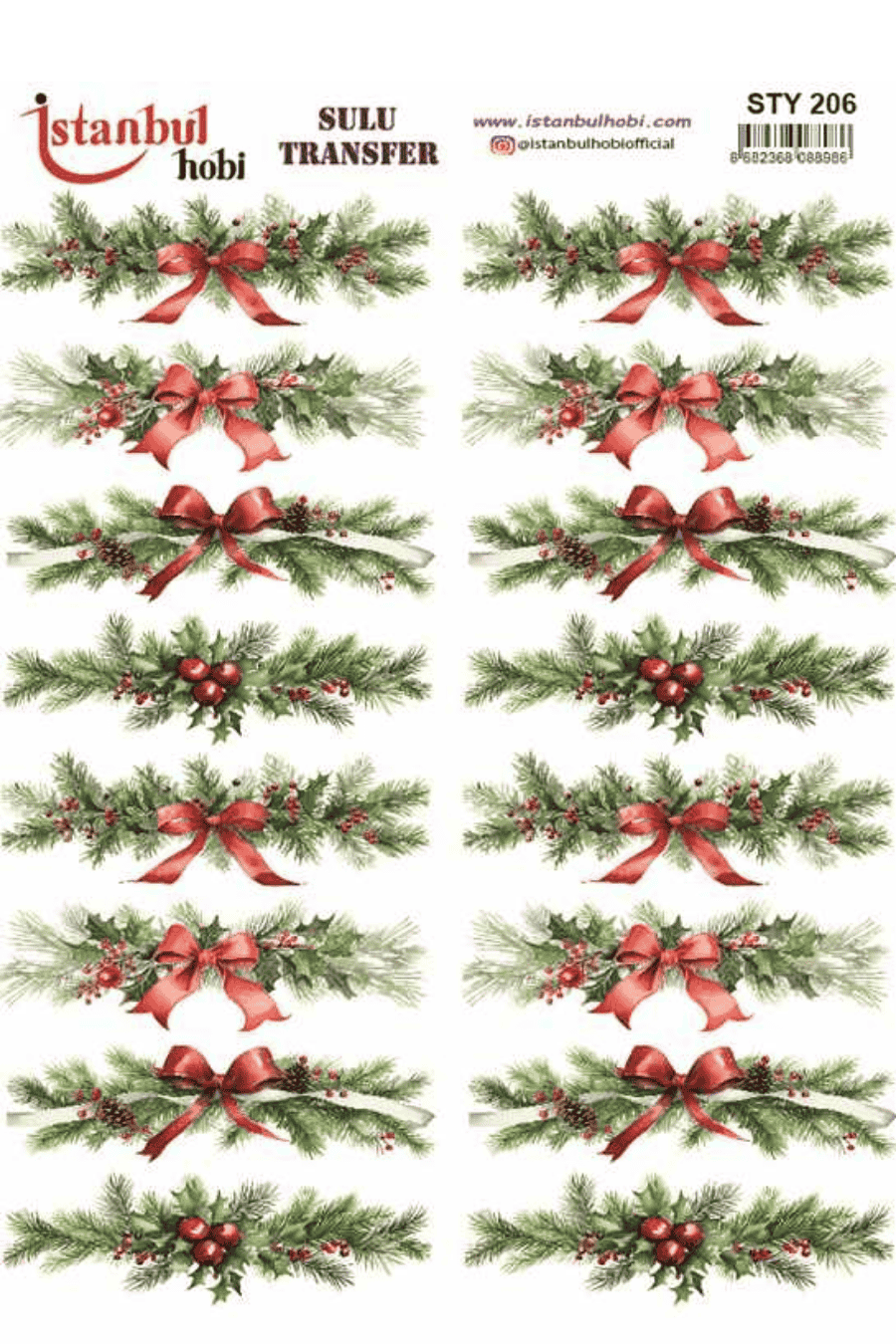 Sulu Transfer Yılbaşı Desen Seri STY206