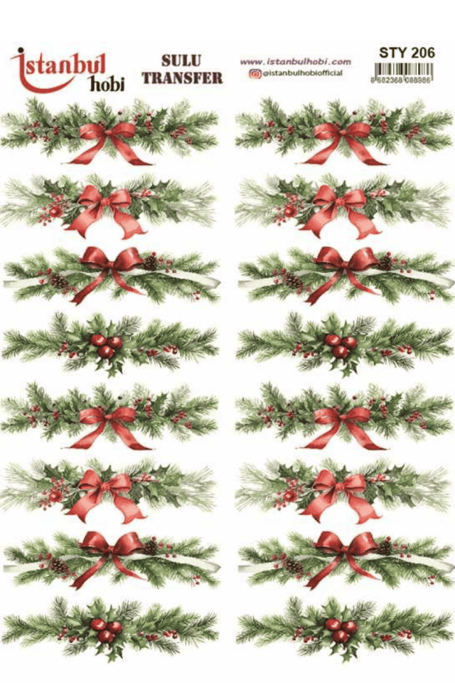 Sulu Transfer Yılbaşı Desen Seri STY206