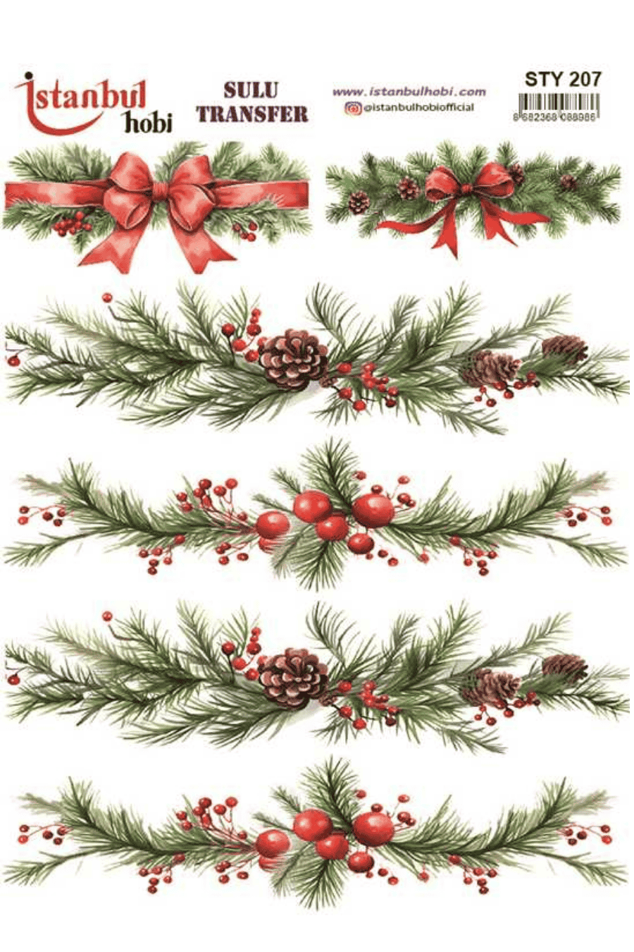 Sulu Transfer Yılbaşı Desen Seri STY207
