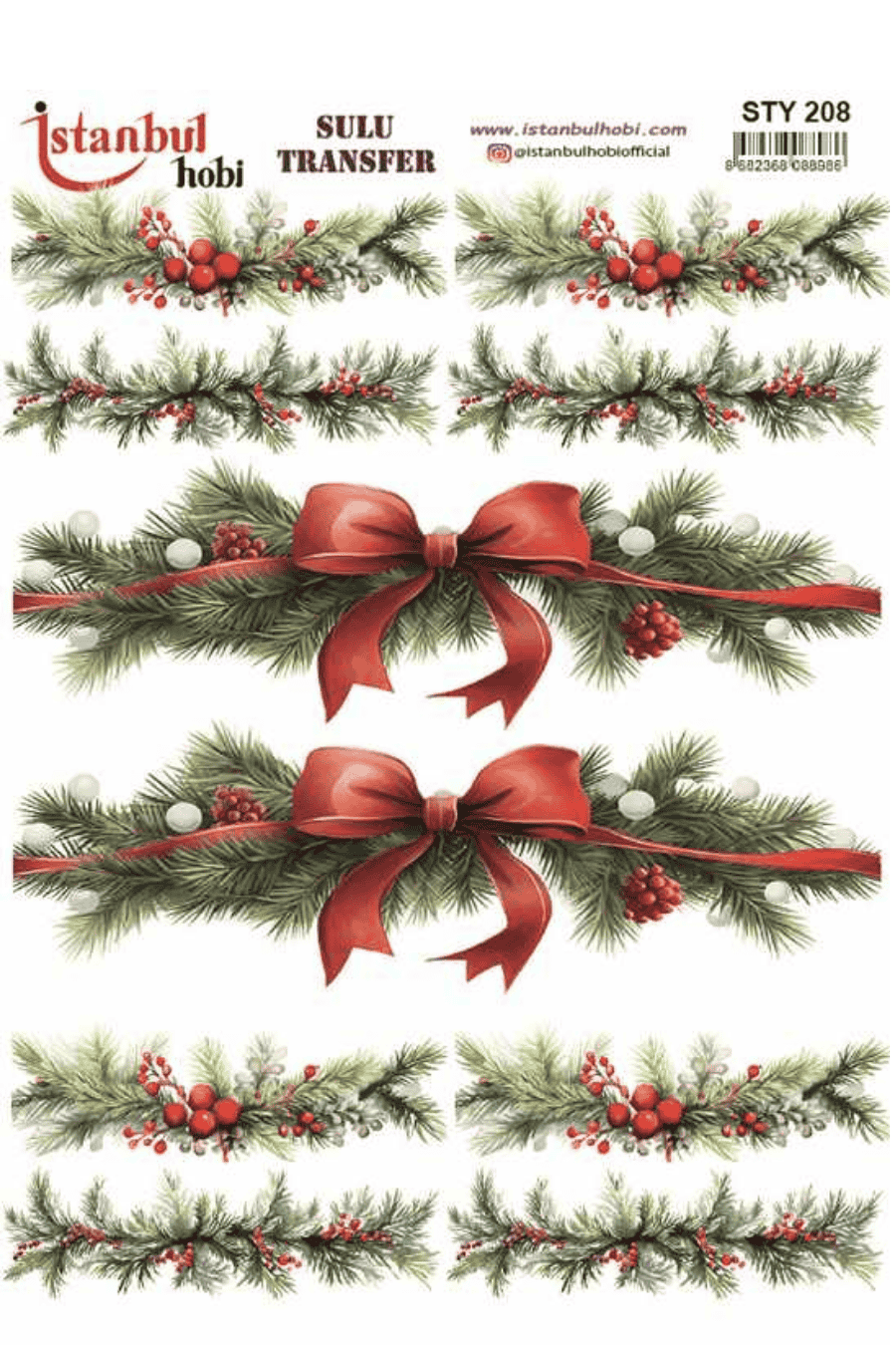 Sulu Transfer Yılbaşı Desen Seri STY208