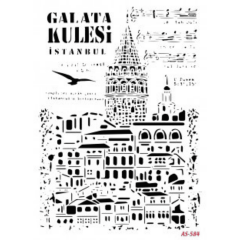 Galata Kulesi Model A4 Stencil Şablon AS584
