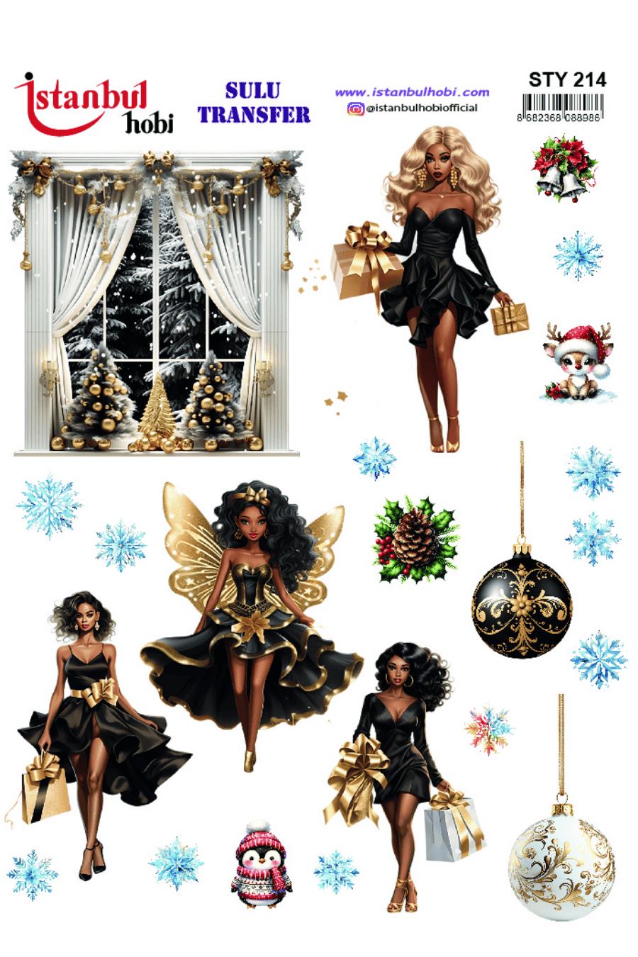 Sulu Transfer Yılbaşı Desen Seri STY214