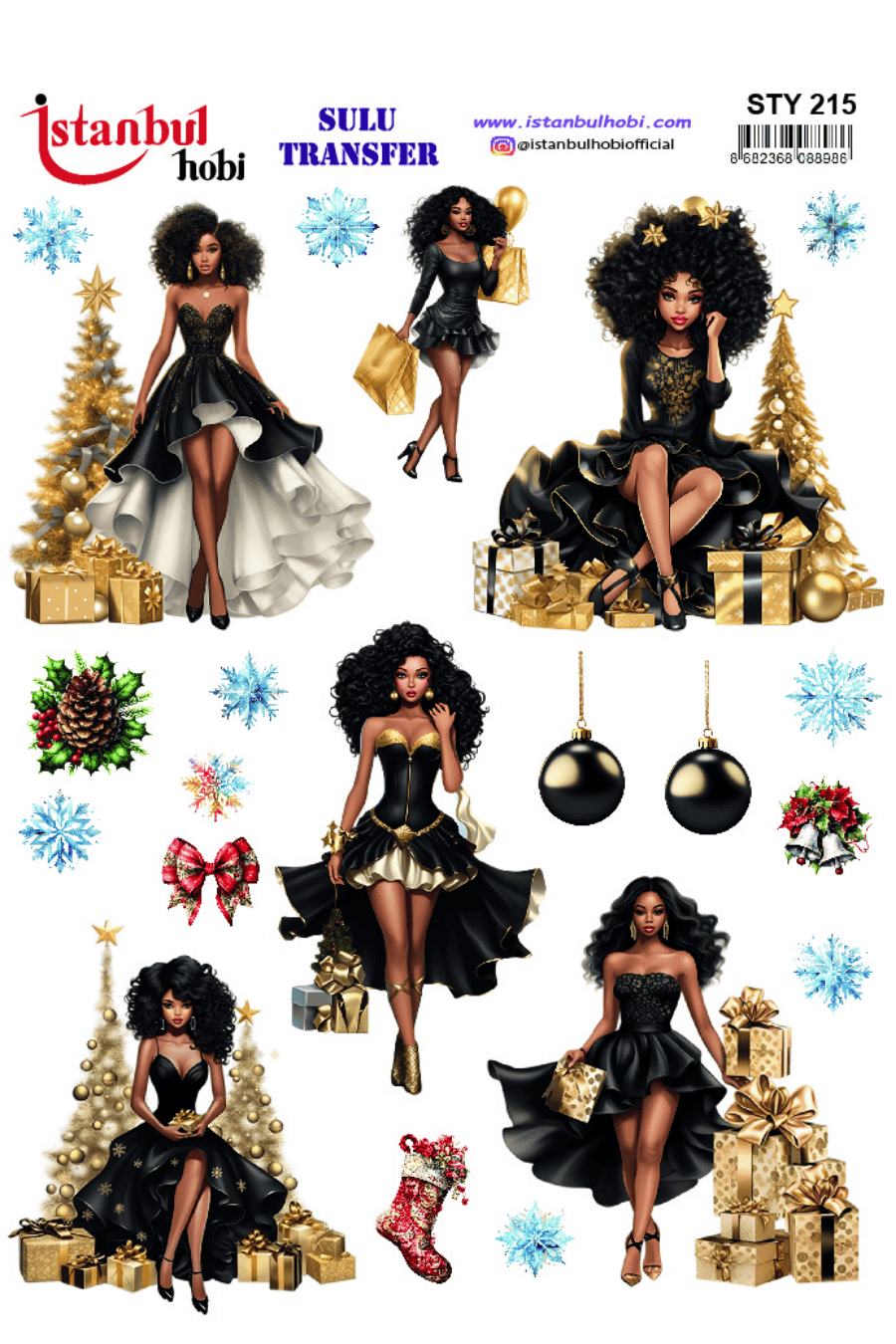 Sulu Transfer Yılbaşı Desen Seri STY215