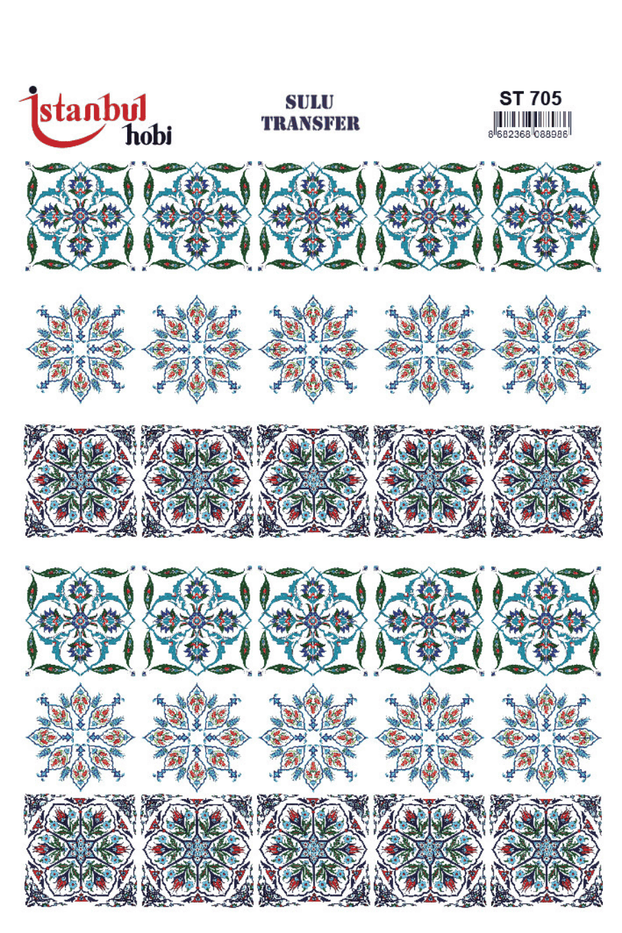Sulu Transfer Mandala Çini ve Türk Motifleri Seri ST705