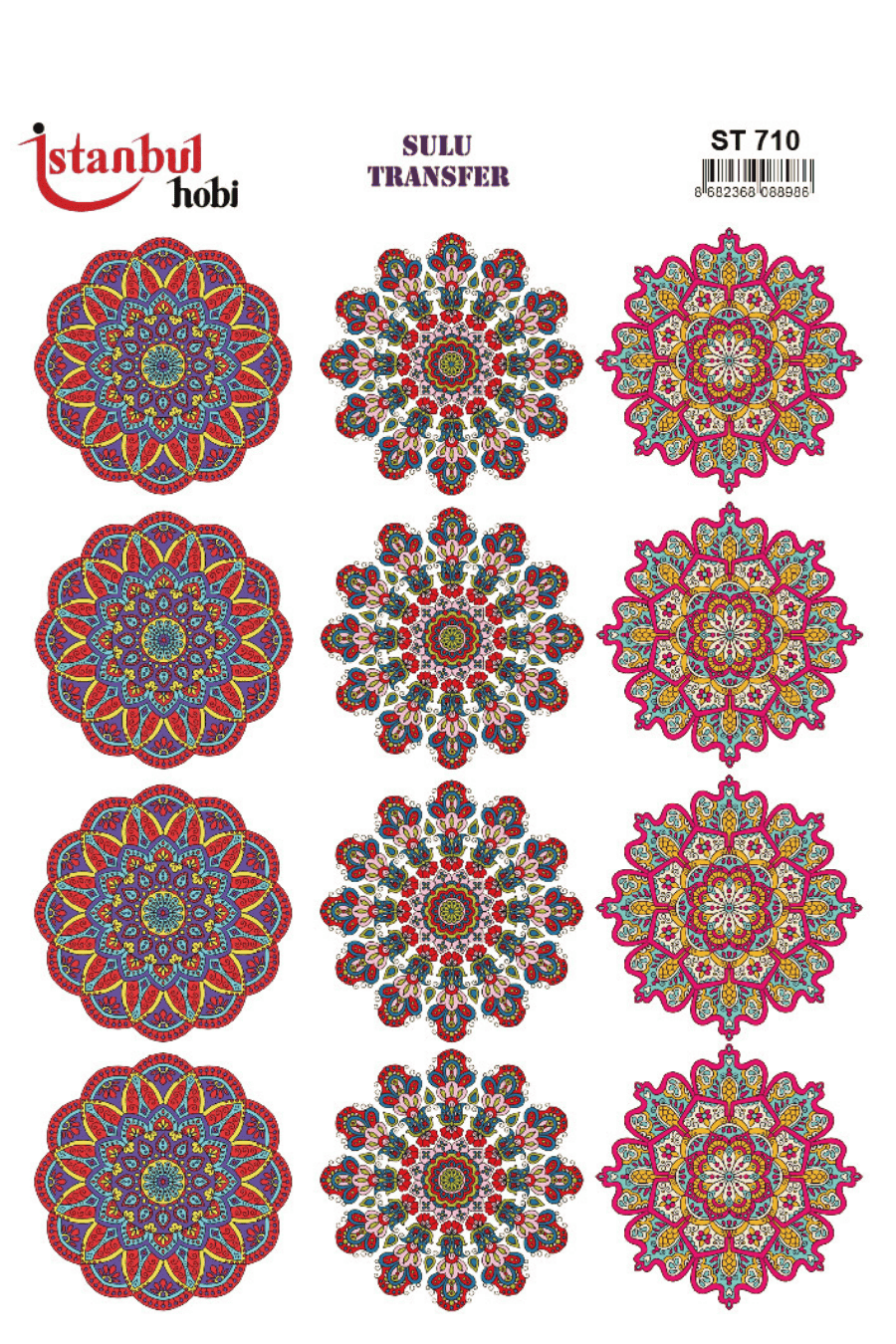 Sulu Transfer Mandala Çini ve Türk Motifleri Seri ST710