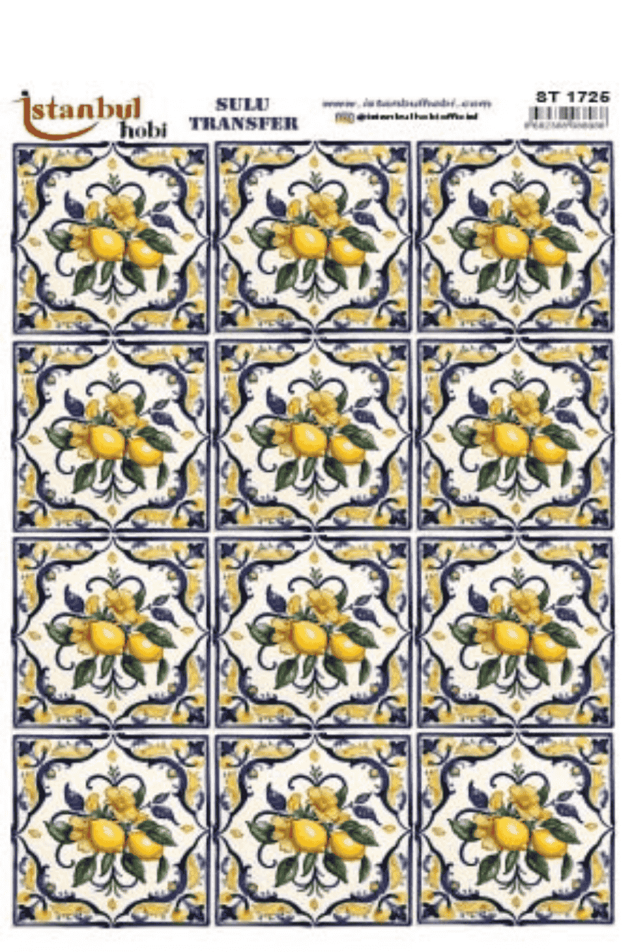 Sulu Transfer Mandala Çini ve Türk Motifleri Seri ST1725