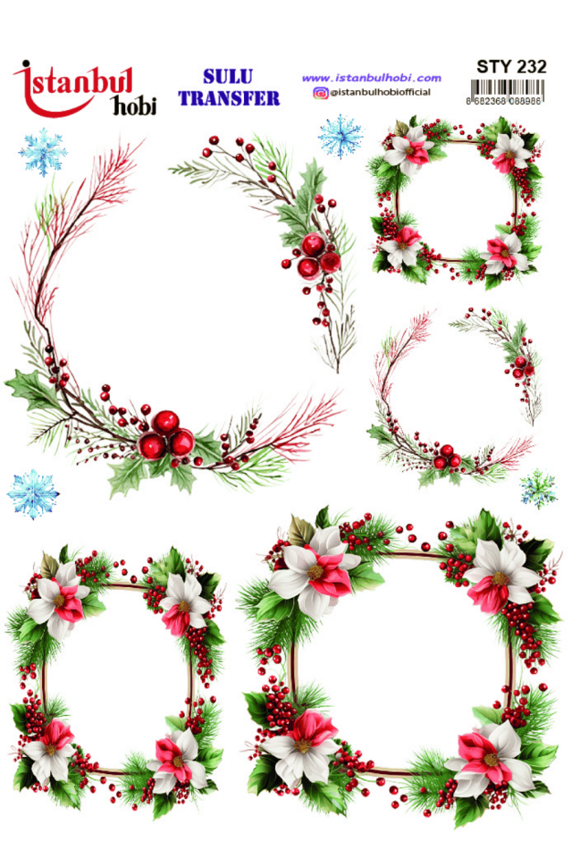 Sulu Transfer Yılbaşı Desen Seri STY232
