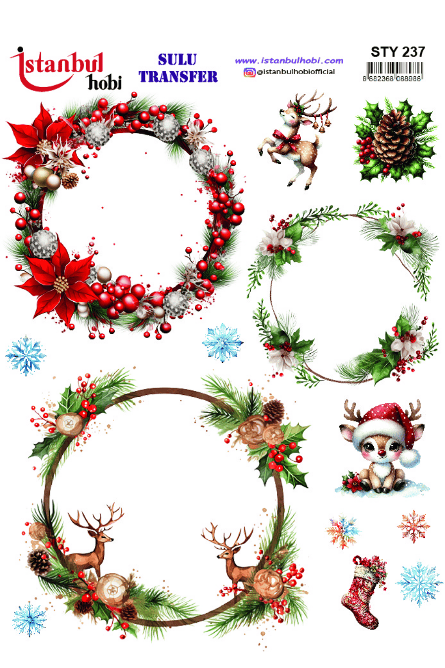 Sulu Transfer Yılbaşı Desen Seri STY237