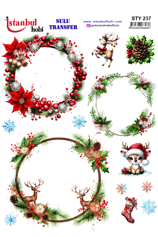 Sulu Transfer Yılbaşı Desen Seri STY237