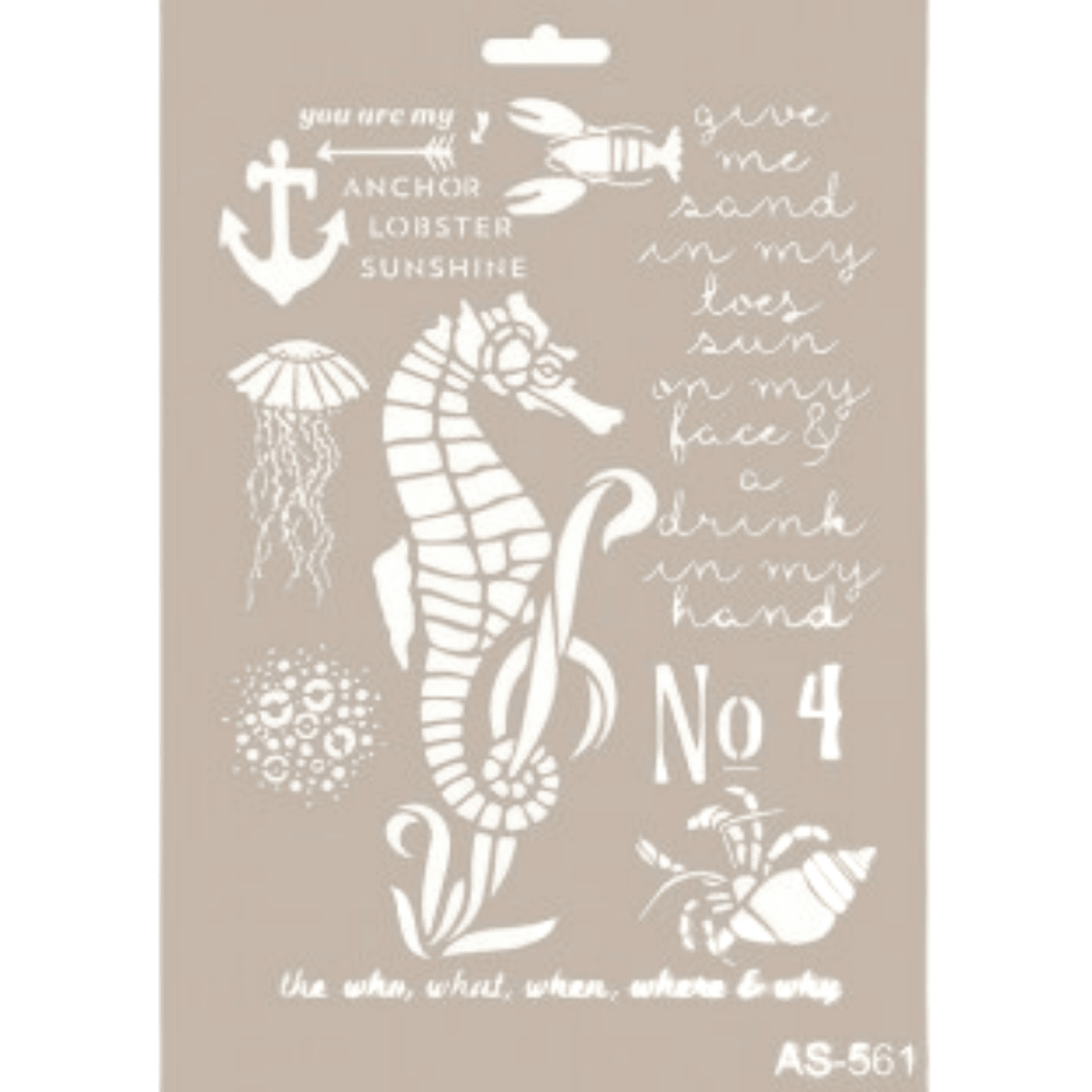 Deniz Atı Model A4 Stencil Şablon AS561