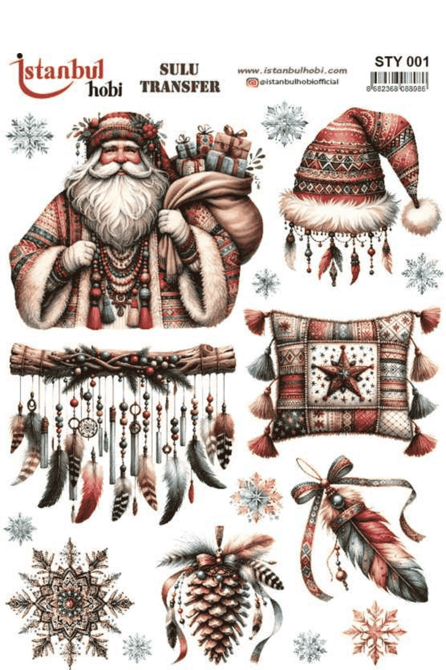 Sulu Transfer Yılbaşı Desen Seri STY001