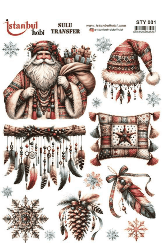 Sulu Transfer Yılbaşı Desen Seri STY001