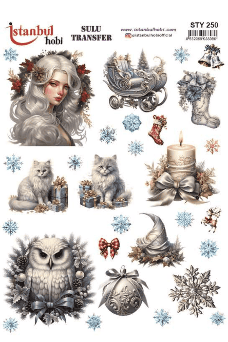 Sulu Transfer Yılbaşı Desen Seri STY250