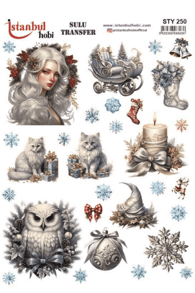 Sulu Transfer Yılbaşı Desen Seri STY250