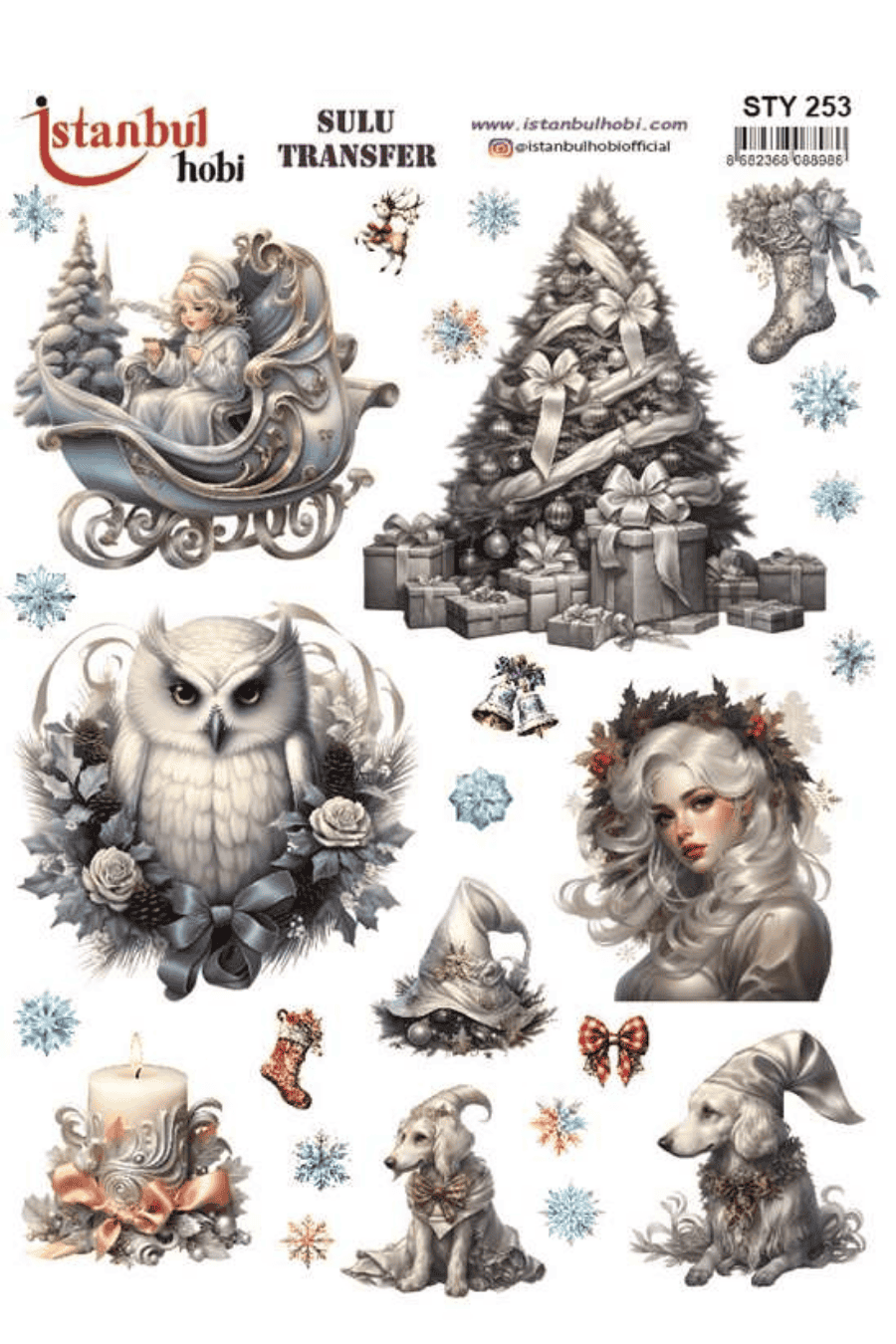 Sulu Transfer Yılbaşı Desen Seri STY253