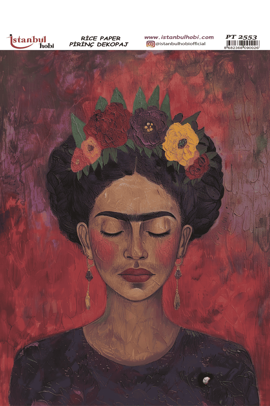 Pirinç Dekopaj Frida Kahlo Desen Serisi PT-2553