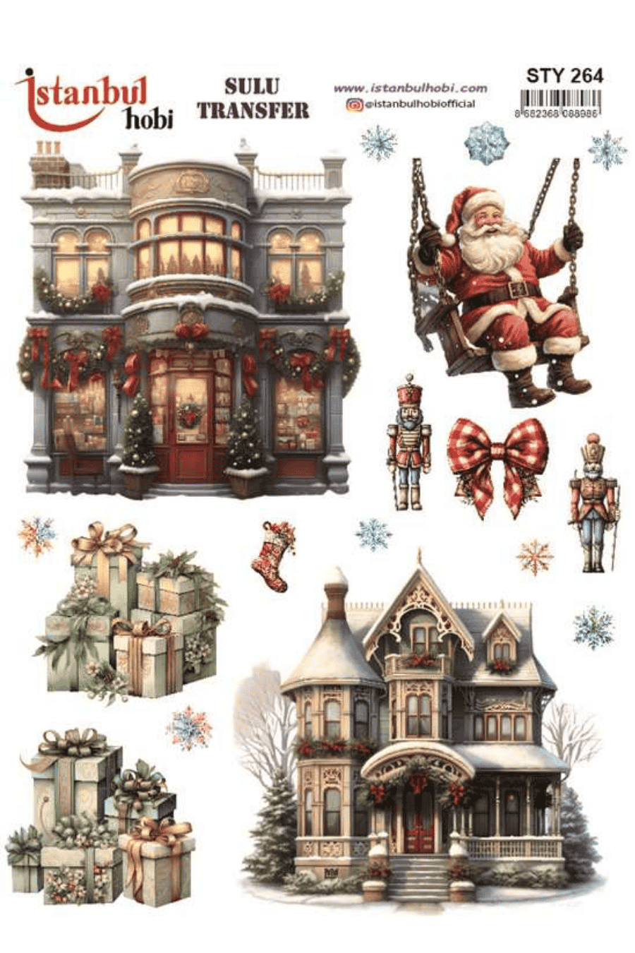 Sulu Transfer Yılbaşı Desen Seri STY264