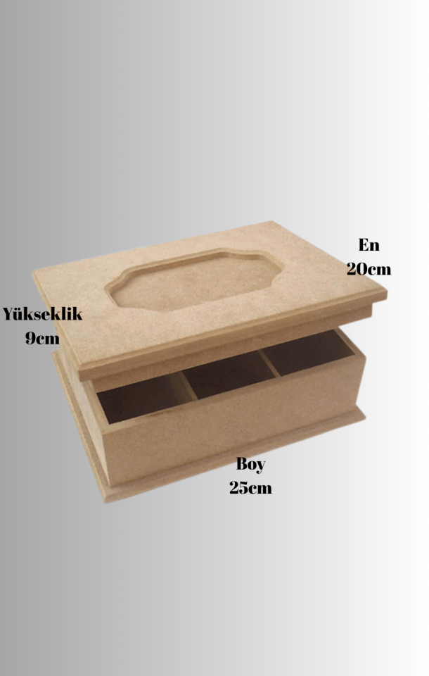 3 Bölmeli Havuzlu Çay ve Takı Kutusu KU-219